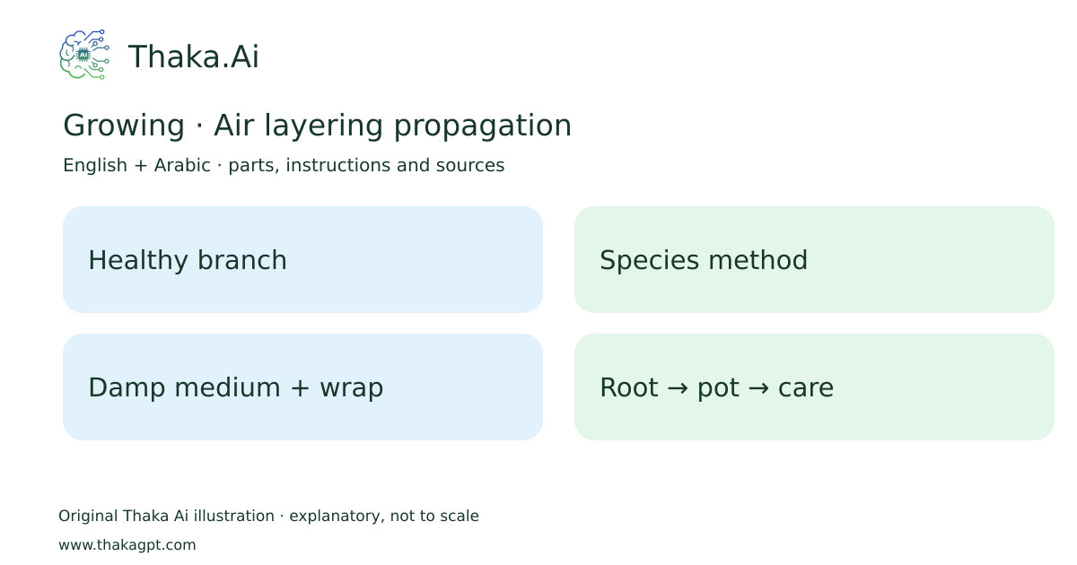Growing · Air layering propagation
