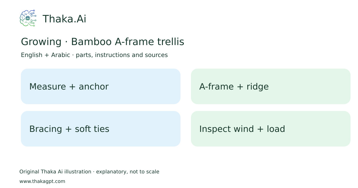 Growing · Bamboo A-frame trellis