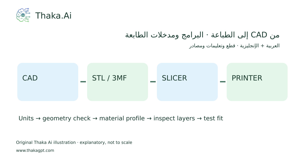 من CAD إلى الطباعة · البرامج ومدخلات الطابعة