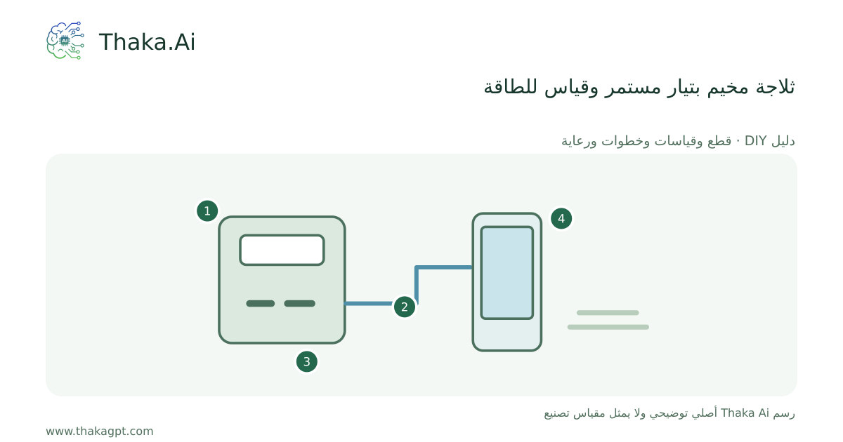ثلاجة مخيم بتيار مستمر وقياس للطاقة