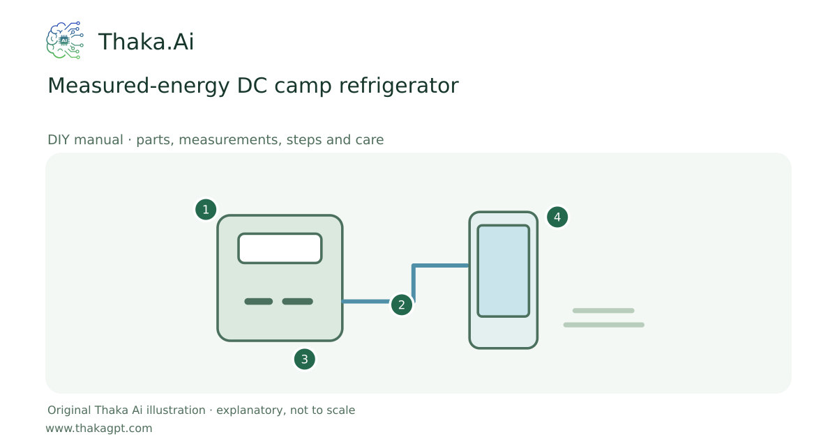 Measured-energy DC camp refrigerator