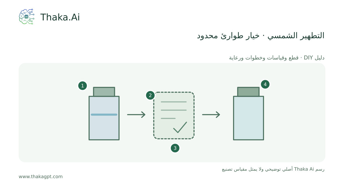 التطهير الشمسي · خيار طوارئ محدود