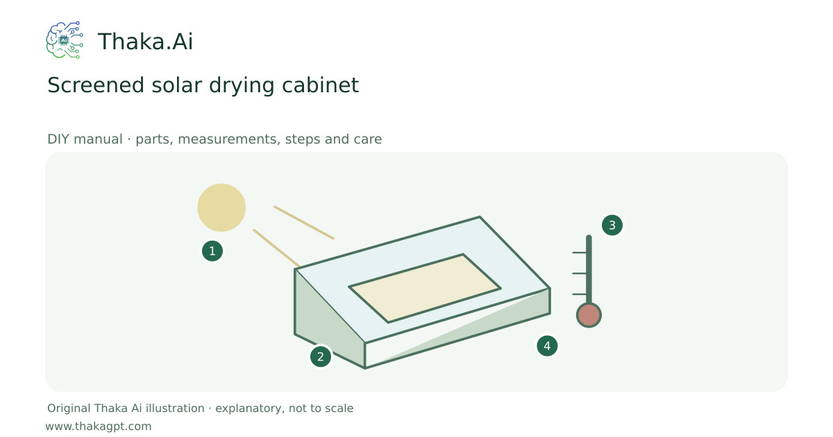 Screened solar drying cabinet