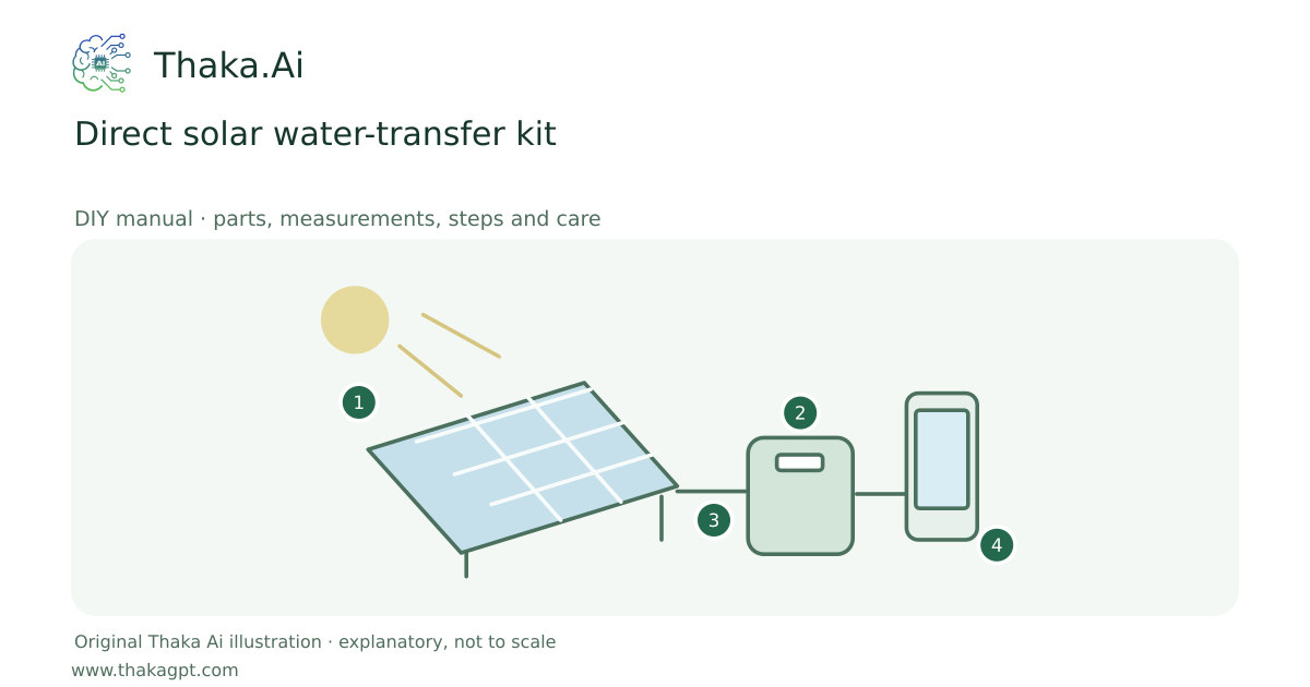 Direct solar water-transfer kit