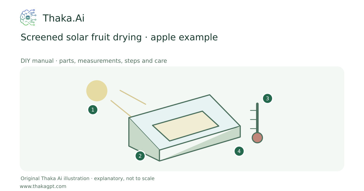 Screened solar fruit drying · apple example