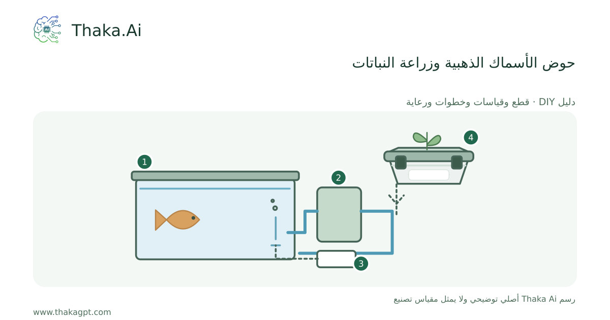 حوض الأسماك الذهبية وزراعة النباتات