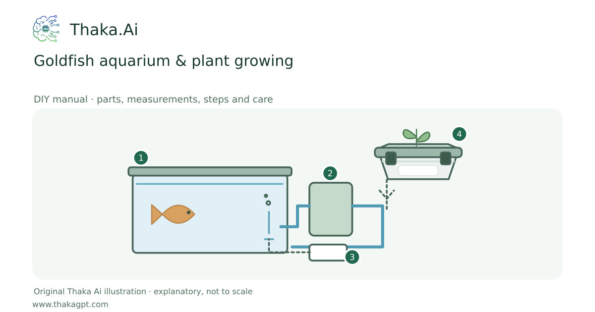 Goldfish aquarium & plant growing