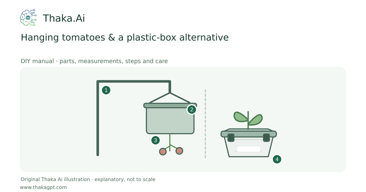 Hanging tomatoes & a plastic-box alternative