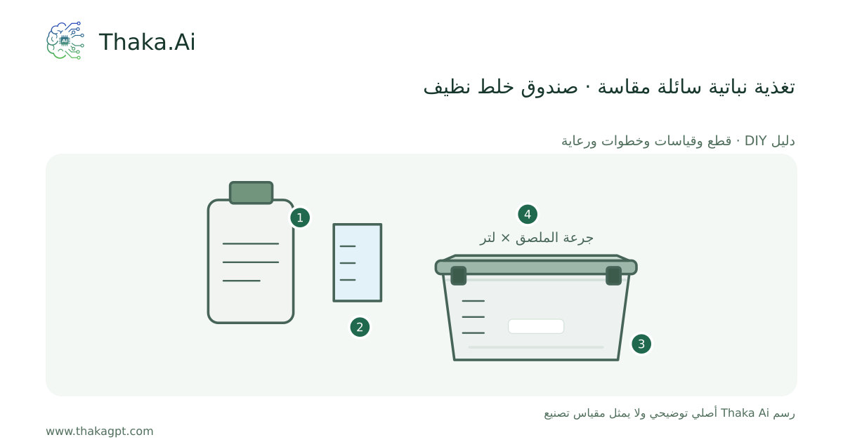 تغذية نباتية سائلة مقاسة · صندوق خلط نظيف