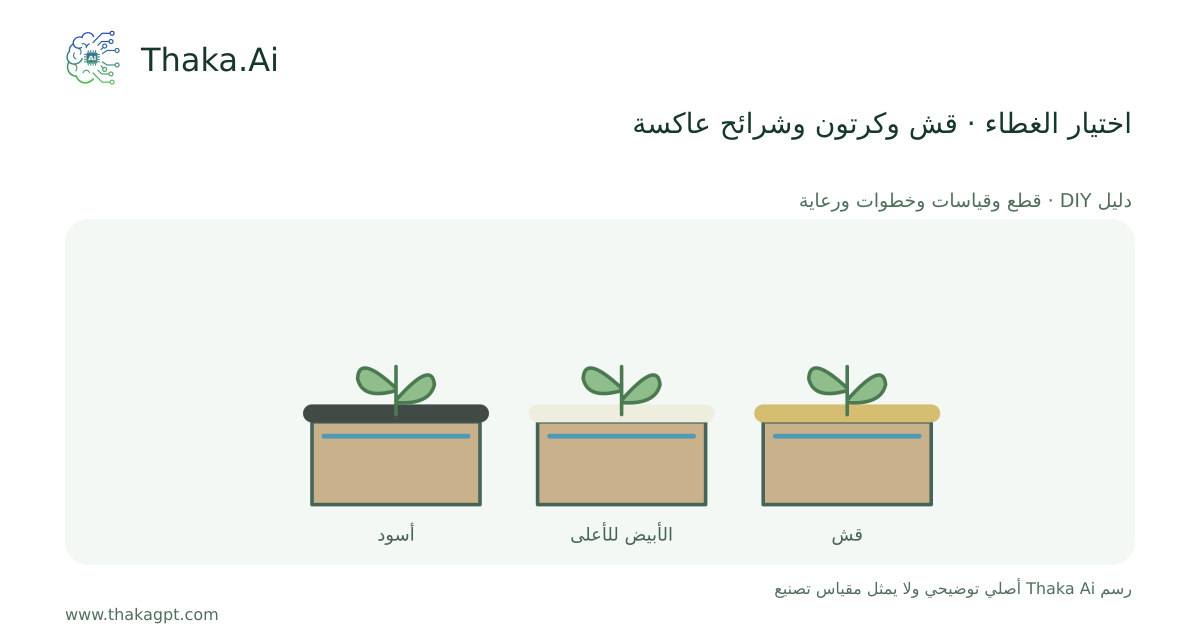 اختيار الغطاء · قش وكرتون وشرائح عاكسة