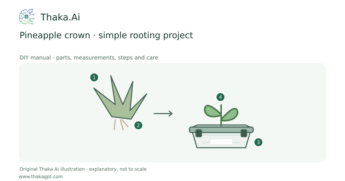 Pineapple crown · simple rooting project