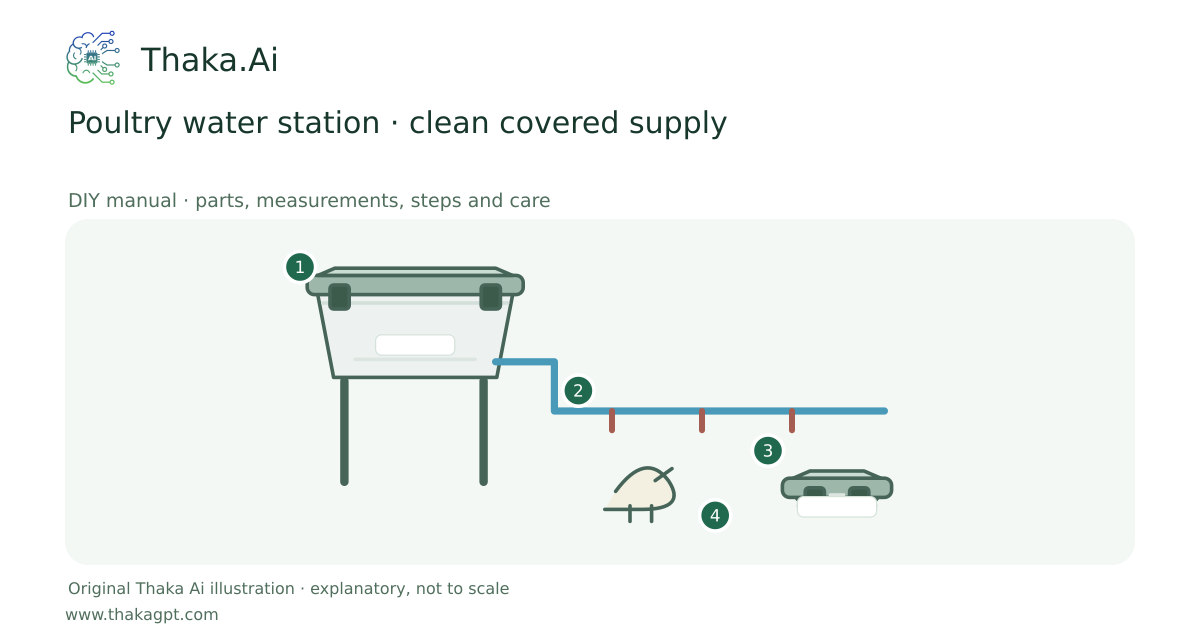 Poultry water station · clean covered supply