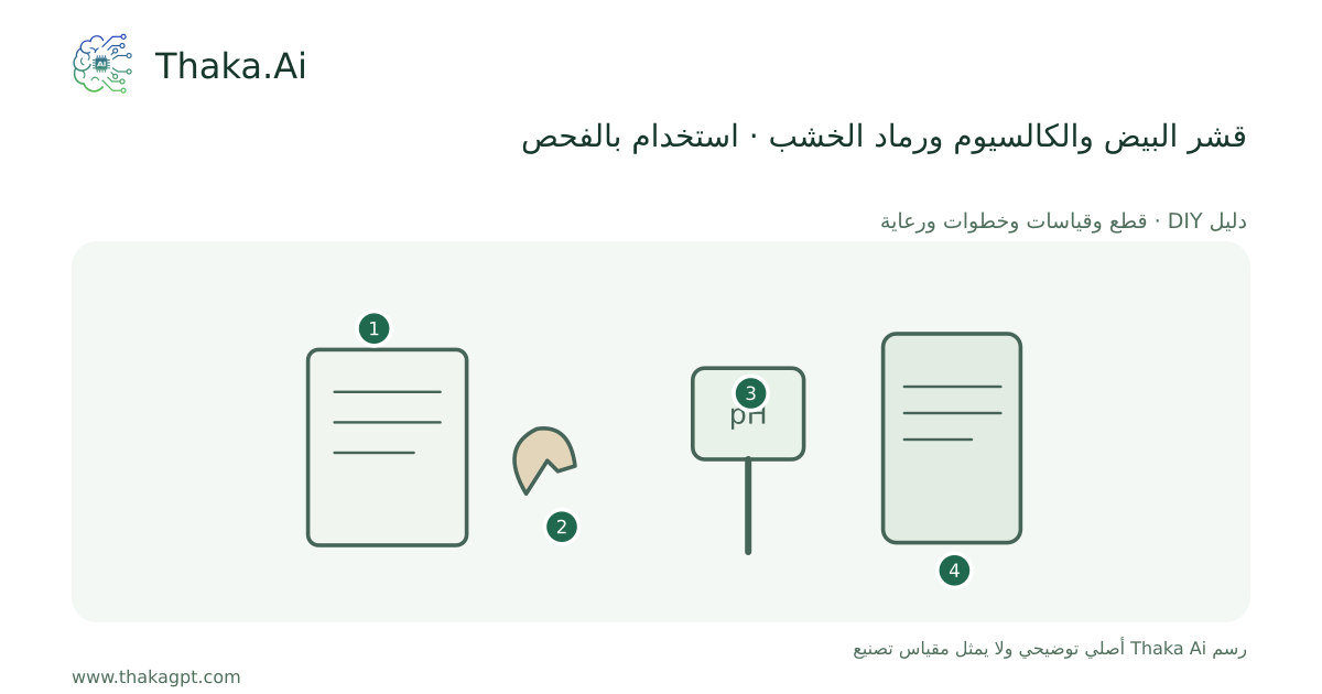 قشر البيض والكالسيوم ورماد الخشب · استخدام بالفحص