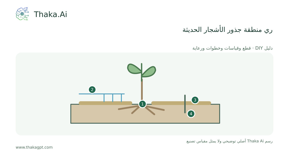 ري منطقة جذور الأشجار الحديثة