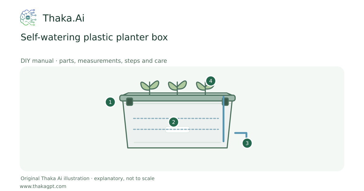 Self-watering plastic planter box