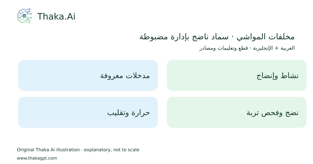 مخلفات المواشي · سماد ناضج بإدارة مضبوطة