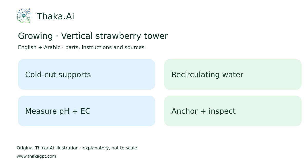 Growing · Vertical strawberry tower